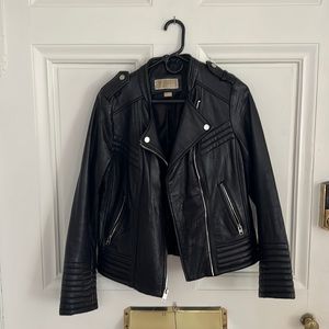 Michael Kors genuine leather moto jacket